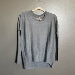 Gray Ribbed Crewneck Sweater